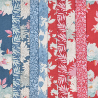 SALE Tilda Stoffpaket Blumen Patchworkstoff rot blau 10 Stoffe SALE Tilda Stoffpaket Blumen Patchworkstoff rot blau 10 Stoffe