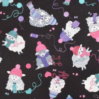 Vorschau: Patchworkstoff strickende Schafe Mützen "Love Eve more" schwarz Vorschau: Patchworkstoff strickende Schafe Mützen "Love Eve more" schwarz