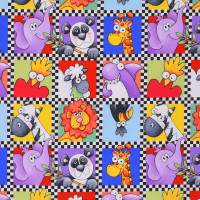 Patchworkstoff wilde Tiere kleine Tierbilder Noah's Story Webware Patchworkstoff wilde Tiere kleine Tierbilder Noah's Story Webware