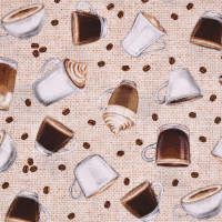 Patchworkstoff Kaffee Kaffeetassen Cafe Culture beige Patchworkstoff Kaffee Kaffeetassen Cafe Culture beige