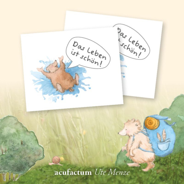 2 x acufactum Webetikett Patch Bär "Das Leben ist schön" Motivation