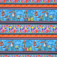 Patchworkstoff witzige Charaktere Nähen Steampunk Stitchery Bordüre Patchworkstoff witzige Charaktere Nähen Steampunk Stitchery Bordüre