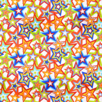 Patchworkstoff bunte Sterne Stars "Monster Mash" weiß Patchworkstoff bunte Sterne Stars "Monster Mash" weiß