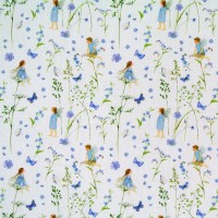 acufactum Elfengarten Feen Elfen Elfenkinder Baumwollstoff blau acufactum Elfengarten Feen Elfen Elfenkinder Baumwollstoff blau