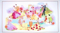 Patchworkstoff Liebe Paare "Blissful Moments" Romantik Panel Patchworkstoff Liebe Paare "Blissful Moments" Romantik Panel