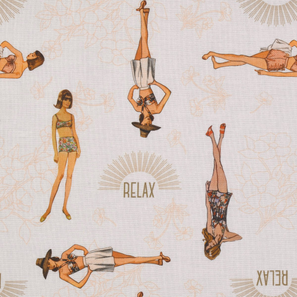 Patchworkstoff Stoffpaket Frauen 50er Retro Strandmode "At the Beach"