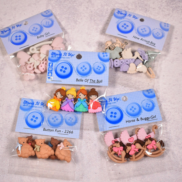 SALE Dekoknöpfe Prinzessinnen Bären Baby Knöpfe Kinder Set 6