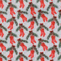 Patchworkstoff Weihnachten Stiefel Tannenzweige "Joyful Tidings" Patchworkstoff Weihnachten Stiefel Tannenzweige "Joyful Tidings"