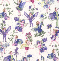 Flower Fairies Periwinkle Elfen Elfenstoff Lavendel weiß Flower Fairies Periwinkle Elfen Elfenstoff Lavendel weiß