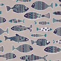 Dekostoff Canvas Fische maritim Meer Blau Grün Dekostoff Canvas Fische maritim Meer Blau Grün