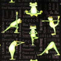 0,50 m Patchworkstoff Frosch Frösche Yoga "Back in 5 Minutes" 0,50 m Patchworkstoff Frosch Frösche Yoga "Back in 5 Minutes"