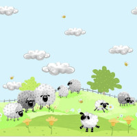 0,60 m Patchworkstoff Schafe Susybee Lewe the Ewe Bordüre 0,60 m Patchworkstoff Schafe Susybee Lewe the Ewe Bordüre