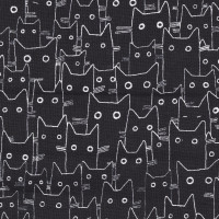 Patchworkstoff Katzenstoff Katzen schwarz weiß "Feline Fancy" Patchworkstoff Katzenstoff Katzen schwarz weiß "Feline Fancy"