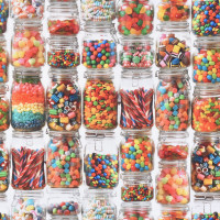 Patchworkstoff Süßigkeiten Bonbongläser Jelly Beans"Sweet Tooth" Patchworkstoff Süßigkeiten Bonbongläser Jelly Beans"Sweet Tooth"