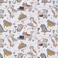 SALE 1 m Patchworkstoff Katzen Katzenstoff Computer Keyboard Cats weiß SALE 1 m Patchworkstoff Katzen Katzenstoff Computer Keyboard Cats weiß