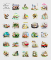 0,9 m Patchworkstoff Eichhörnchen "The Secret Life of Squirrels" Panel 0,9 m Patchworkstoff Eichhörnchen "The Secret Life of Squirrels" Panel