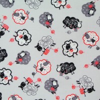 SALE 1 m Patchworkstoff Schafe grau Stricken Wolle "I love to Knit" SALE 1 m Patchworkstoff Schafe grau Stricken Wolle "I love to Knit"