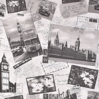 Dekostoff London nostalgische Stadtansichten Baumwoll-Webware Dekostoff London nostalgische Stadtansichten Baumwoll-Webware