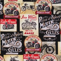 Wieder da! Motorräder Patchworkstoff Männer Vintage Motorcycle beige Wieder da! Motorräder Patchworkstoff Männer Vintage Motorcycle beige