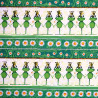 0,9 m Baumwollstoff Frösche Frosch Froschkönig Bordüren grün 0,9 m Baumwollstoff Frösche Frosch Froschkönig Bordüren grün