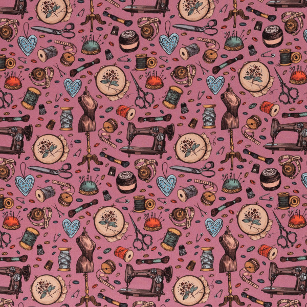 Baumwollstoff Nähutensilien Sticken Handarbeit Rosa Webware