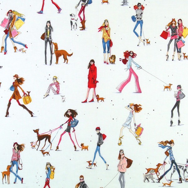 Patchworkstoff Frauen Mode Hunde "Who's that Girl"