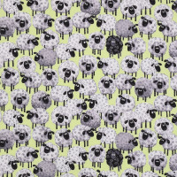 Schafe Schäfchen Susybee" Lewe the Ewe" Patchworkstoff hellgrün Schafe Schäfchen Susybee" Lewe the Ewe" Patchworkstoff hellgrün