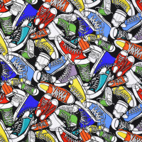 Patchworkstoff Kinder Turnschuhe Sneakers Webware Patchworkstoff Kinder Turnschuhe Sneakers Webware