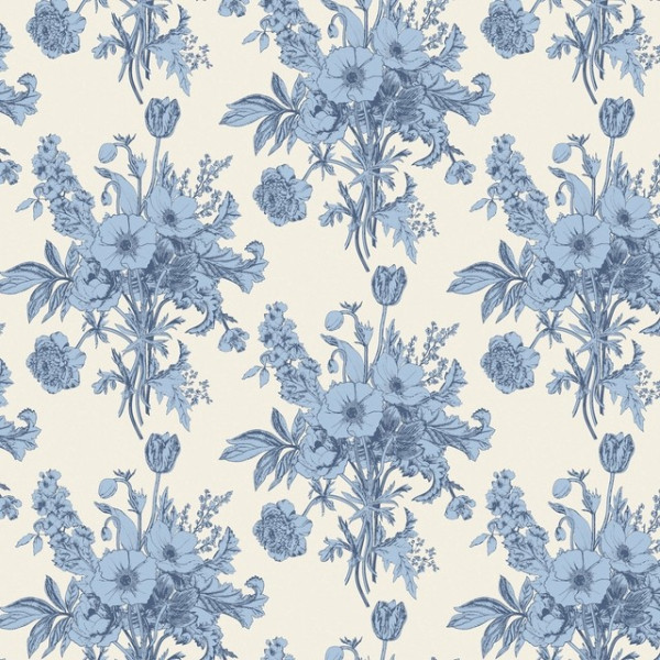 0,25 m Tilda Patchworkstoff Cottage Collection Blumen Botanical Blue