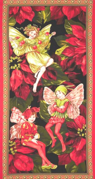 Flower Fairies"Holiday"Patchworkstoff Weihnachten Panel