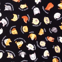 SALE 1 m Patchworkstoff Hunde witzige kleine Hundegesichter SALE 1 m Patchworkstoff Hunde witzige kleine Hundegesichter