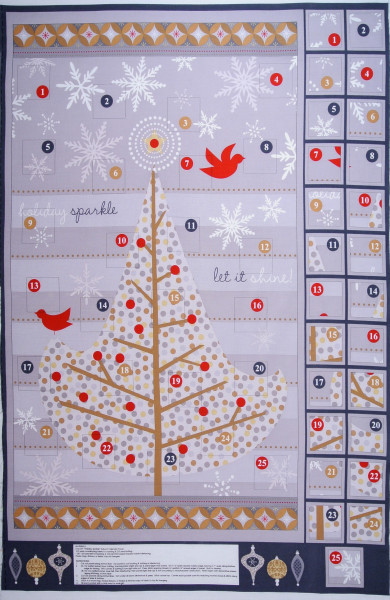 patchworkstoff diy panel adventskalender holiday sparkle 60x110cm
