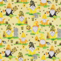 Patchworkstoff Wichtel Gnome Bienen Imkern "Beekeeper" Patchworkstoff Wichtel Gnome Bienen Imkern "Beekeeper"