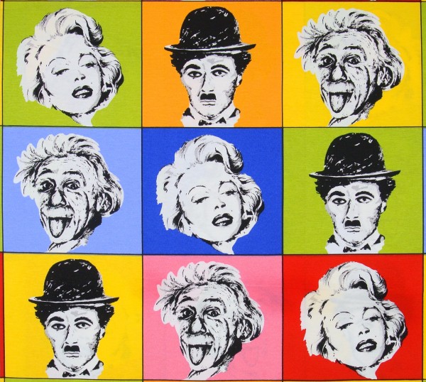 Dekostoff Promis Marilyn Einstein Charlie Chaplin