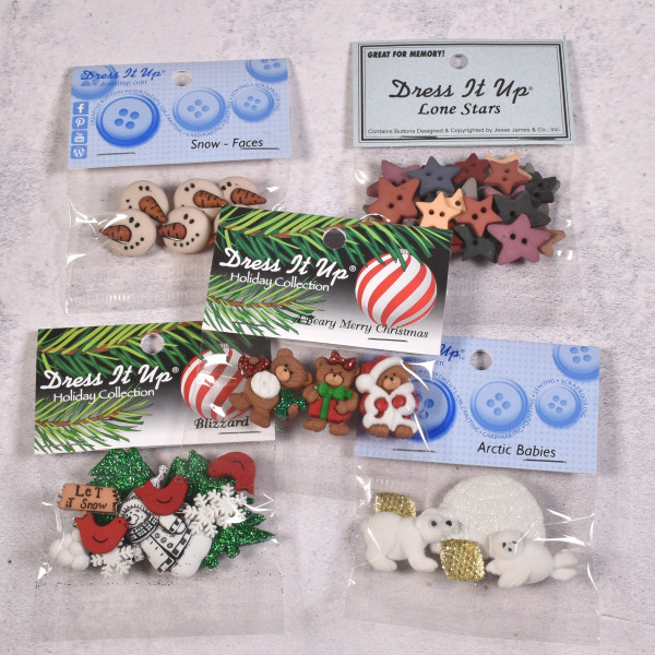 SALE Dekoknöpfe Weihnachten Sterne Schneemänner Eisbären Set 1