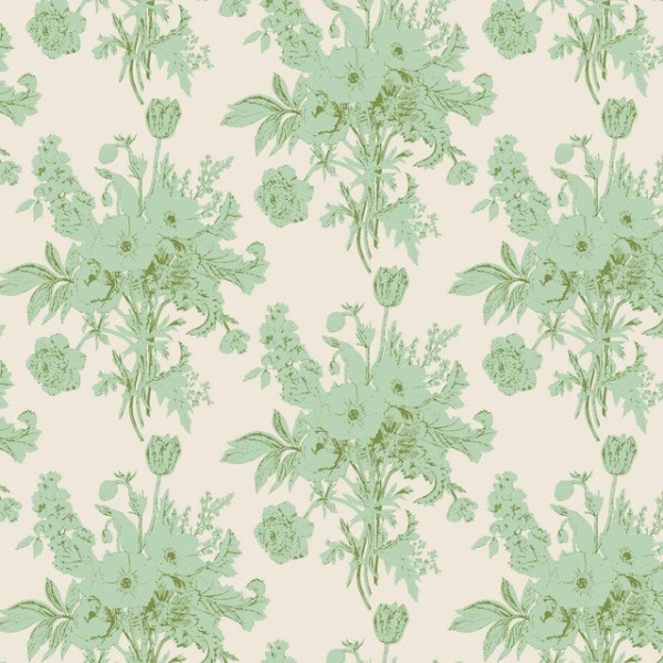 0,35 m Tilda Patchworkstoff Cottage Collection Blumen Botanical Green