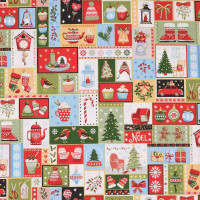 Patchworkstoff Advent Weihnachten Motive "Cosy Christmas" Patchworkstoff Advent Weihnachten Motive "Cosy Christmas"