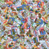 Patchworkstoff Reisen Sehenswürdigkeiten Tiere Arround the World Patchworkstoff Reisen Sehenswürdigkeiten Tiere Arround the World