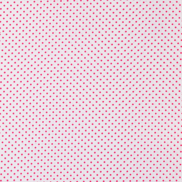 Baumwollstoff Punkte Pünktchen pink auf Weiß Basics Webware
