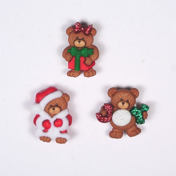 Motivknöpfe Dekoknöpfe Weihnachten Bären