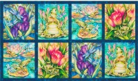 Sale 0,6 m Patchworkstoff Frösche Libellen "Wild Magic" Panel Sale 0,6 m Patchworkstoff Frösche Libellen "Wild Magic" Panel