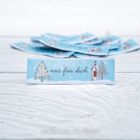 3 Stück acufactum Webetikett Winter "nur für dich" hellblau 3 Stück acufactum Webetikett Winter "nur für dich" hellblau
