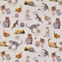 SALE Patchworkstoff spielende Katzen Katzenstoff "Playing Cats" beige SALE Patchworkstoff spielende Katzen Katzenstoff "Playing Cats" beige