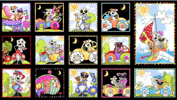 patchworkstoff hunde loraie go doggy panel 110