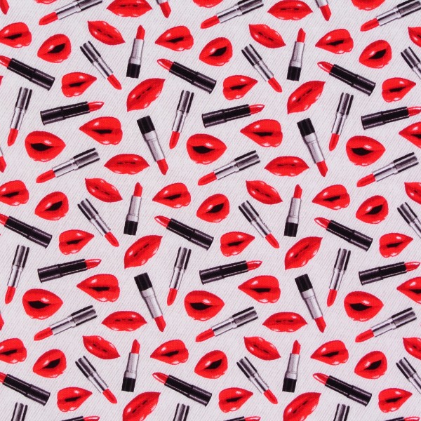 0,55 m Frauen Lippenstifte Make up hellgrau Patchworkstoff
