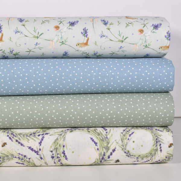Acufactum Stoffpaket Elfen Lavendel "Lavendelsommer" 4 Stoffe
