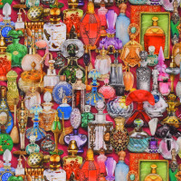 Patchworkstoff Retro 20er Jahre Pärfüm Frauen Flakons Patchworkstoff Retro 20er Jahre Pärfüm Frauen Flakons