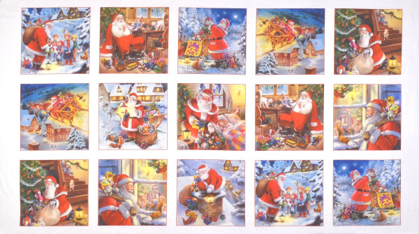 Patchworkstoff Weihnachten Nikolaus A Santa is Coming Panel