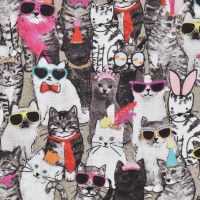 Sale Patchworkstoff coole Katzen Brillen Krönchen "Fancypants" Sale Patchworkstoff coole Katzen Brillen Krönchen "Fancypants"