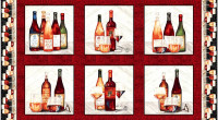 Patchworkstoff Wein Weinflaschen Weingläser Motive"After Five" Panel Patchworkstoff Wein Weinflaschen Weingläser Motive"After Five" Panel